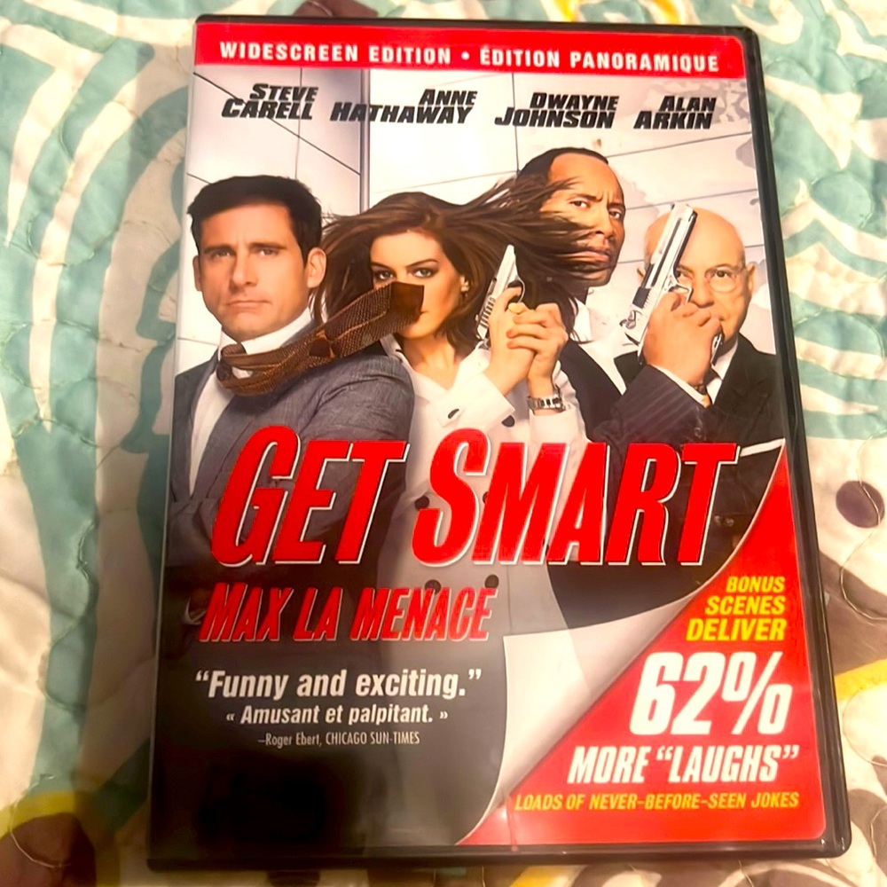🔥"GET SMART" FUNNY & EXCITING MOVIE DVD FEAT. STEVE CARELL ANNE HATHAWAY…